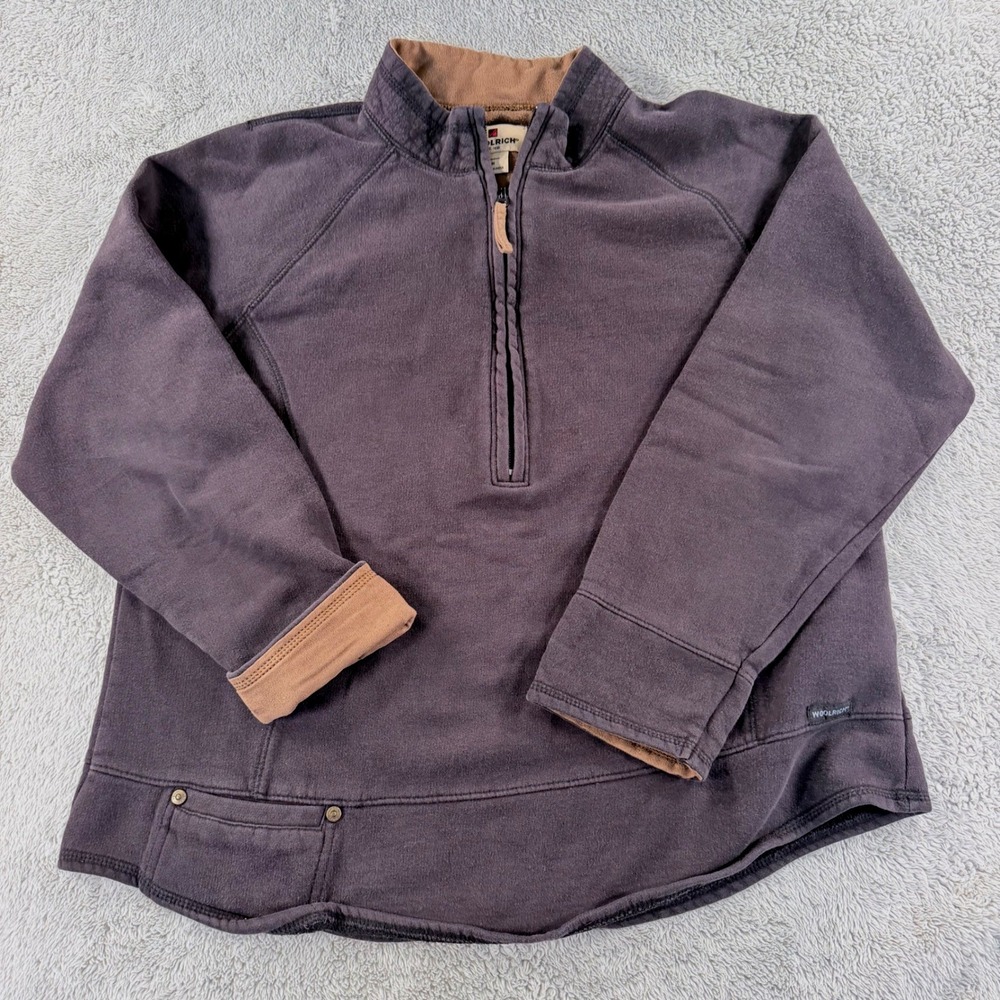 Woolrich Quarter Zip Pullover Sweatshirt Outdoor Womens Medium Dark Gray